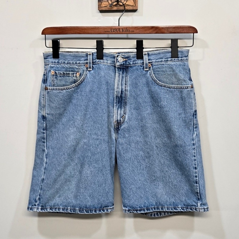 Vintage Y2K Levi's 550 Denim Shorts Jorts Men 36 Relaxed Fit Light Wash Baggy‎